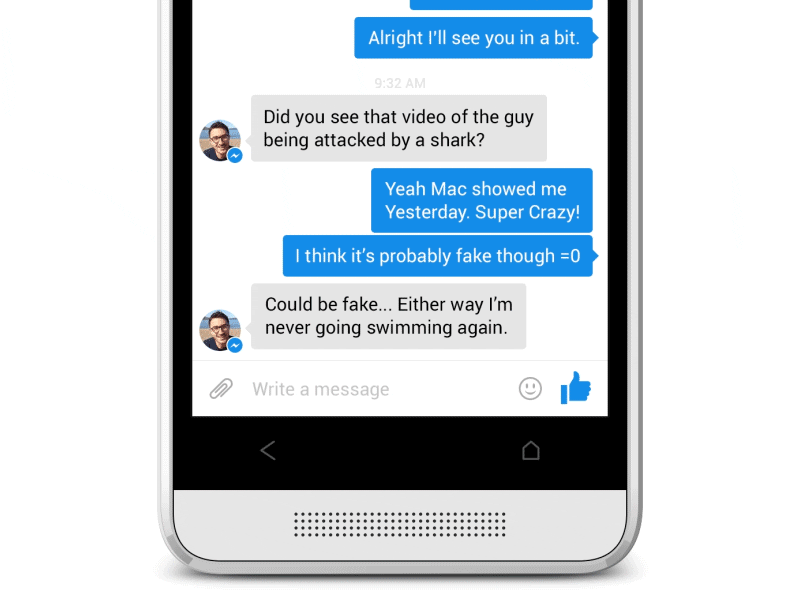 Gif d'un like sur messenger